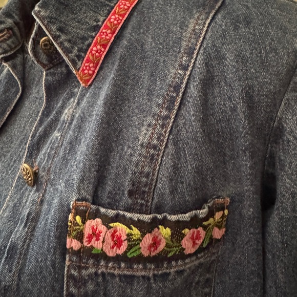 Vintage 1990/ 2000s Denim Embroidered Dress and Jean Jacket - Picture 2 of 12